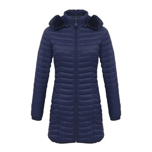 Parka acolchada ultraligera de Invierno para mujer, abrigos informales CON CAPUCHA DE PIEL Y ROPA de abrigo ligera cálida, Material de tela - Product Image 1