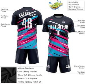 Jersey Football Mens T-Shirt and Shorts Set 2 Piece Jersey Training Contest Jersey Fitness Mesh Set - Product Image 3