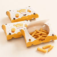 Boîte à frites personnalisée, emballage pour frites, boîte à emporter en papier jetable pour la restauration rapide, impression de logo OEM