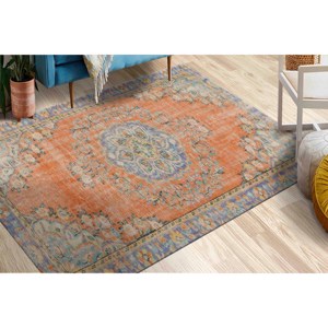 Tapis imprimé à motifs floraux vibrants, antidérapant, turc, de luxe, grand, tapis fin non tissé - Product Image 2
