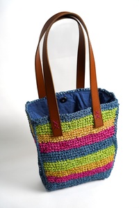 Women's <b>Raffia</b> <b>Bag</b> Eco Friendly Lightweight Leather Strap Handwoven Fashion Messenger <b>Bag</b> Custom Size for Daily Travel - Product Image 6