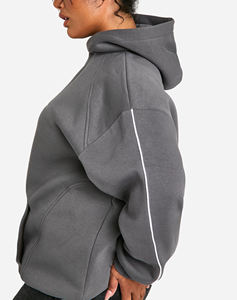 Sweat-shirts à capuche pour femmes de grande taille, de haute qualité, très vendus, en polaire polyester/coton, avec piping sur le devant, pour l'hiver - Product Image 3