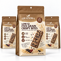Sachet d'emballage personnalisé à fond plat avec huit soudures latérales, résistant à l'humidité et réutilisable pour les collations et les aliments
