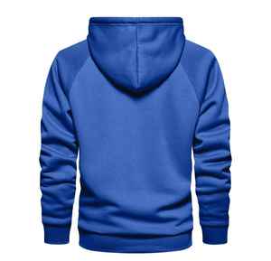 Sweat-shirt à capuche pour homme 100% coton, design uni, saison hivernale, impression sérigraphique, poche, teinture unie, polaire - Product Image 6