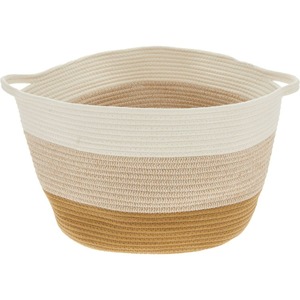 Large Capacity Baby <b>Toys</b> Container <b>Bathroom</b> <b>Storage</b> Cotton Rope Natural Material Foldable Round Woven <b>Storage</b> Basket Diaper Stor - Product Image 5