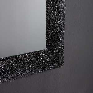 LED Backlit <b>Mirror</b> with Black Frame 90x62 Fused Glass Grit 90x62 - Product Image 5