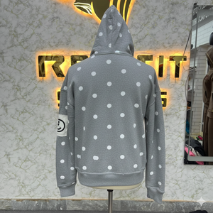 Sudadera con Capucha de Forro Polar para Hombre, Estilo Urbano, Precio Bajo y Buen Material, Servicios OEM, Sudadera con Capucha Desgastada con Cremallera, Chaqueta con Cremallera y Pedrería, Lavado Ácido - Product Image 2