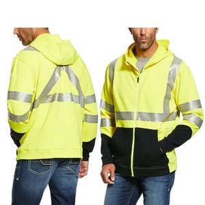 แจ็กเก็ตซิปสะท้อนแสงสีเหลืองมะนาวชุดทำงานก่อสร้างสะท้อนแสงมองเห็นได้ชัดเจน - Product Image 3