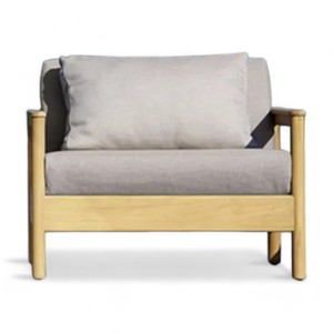 Modern Outdoor Teak Wood Sofa Set with <b>Padded</b> Cushion Seat Backrest for Dining for Garden Courtyard Home Hotel Office <b>Furniture</b> - Product Image 4