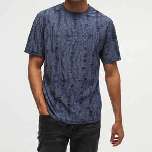 Nuevo diseño de gran tamaño Streetwear Boxy Fit camiseta para hombres con bordado desgastado alta calidad 100 por ciento algodón al por mayor - Product Image 4