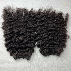 Real Unprocessed Raw Human Hair Bundles Hair Extensions Cuticle Aligned Raw Burmese Curly Weft Hair from Vietnam - Product Image 2