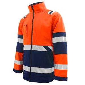 High Visibility Safety Sweatshirts Fleece Zip Closure Safety Pullover Jackets <b>Reflective</b> Work Jackets - Product Image 5