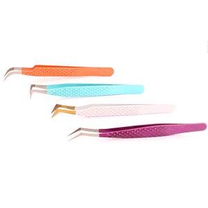 Premium Stainless Steel Eyelash Tweezers Comfortable Grip to Reduce Hand Fatigue <b>Smooth</b> Polished Finish - Product Image 4