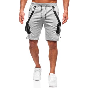 Custom Logo Terry Plain Dyed <b>Mens</b> <b>Cargo</b> <b>Shorts</b> Elasticated Waistband Cotton Workout with Side Pockets Sublimated Casual Style - Product Image 5