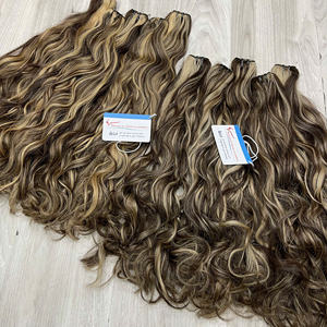 100% Haute Qualité naturel ondulé trame cheveux Extensions de Cheveux Bruts Double Drawn Trame Vietnamien Cheveux piano couleur Prêt à Expédier - Product Image 3