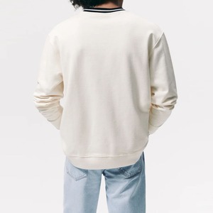 สเวตเชิ้ตสำหรับผู้ชายแบบลำลองคอวีผ้าคอตตอนถักระบายอากาศได้ดี - Product Image 3