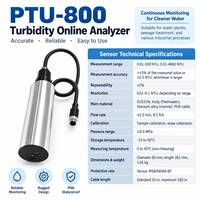 Analyseur de turbidité numérique en ligne PTU800 POM avec capteur RS485 Modbus pour le traitement de l'eau, corps du capteur en acier inoxydable SUS316L, plage de mesure 0,01-4000