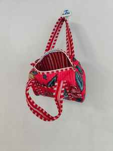 Stylish Storage Solution Handmade <b>Mini</b> Hand block Print Cotton Quilted <b>Bag</b> | Elegant Travel Shopping Tote Ideal Birthday <b>Gift</b> - Product Image 3