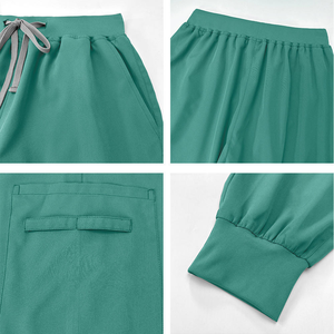 Ensembles d'uniformes de gommage coupe essentielle avec contour à manches courtes et col montant soigné pour les soins infirmiers - Product Image 5