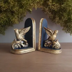 2024 New Trends Unique Bird Detailed Heavy Vintage Bookend Library Shelf Decor Home Office Decoration Aesthetic Desk Accent