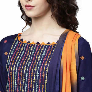 Vestidos indios paquistaníes de algodón de alta calidad 2023 nuevos diseños mujeres Shalwar Kameez colores personalizados lavables - Product Image 3