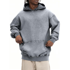 Sudadera con Capucha 100% Algodón Lavado al Ácido, Unisex, con Logotipo Personalizado, Bolsillo Extra Grande, Transpirable, de Otoño, con Letras, de Alta Calidad - Product Image 2