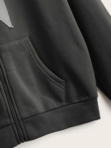 Sudaderas con capucha desgastadas lavadas con ácido de gran tamaño para hombres Sudaderas con capucha de algodón mezclado de estilo vintage de gran tamaño para hombres - Product Image 4