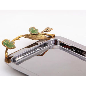 Bandeja de catering para restaurante de Hotel, bandeja para servir galletas y aperitivos, bandeja moderna de Metal de gran tamaño con mango Floral - Product Image 2