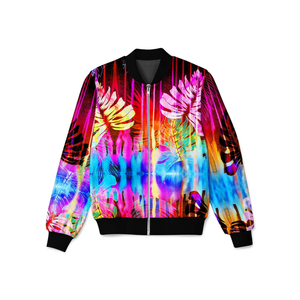 Blouson d'aviateur à fermeture éclair à sublimation imprimée en 3D sur toute la surface hommes femmes blouson d'aviateur léger en polyester unisexe - Product Image 3