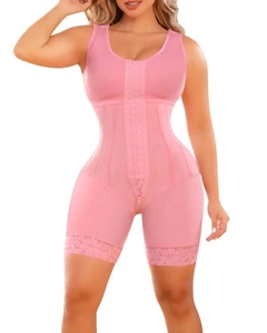 Đồng hồ cát với áo ngực màu hồng và dây buộc fajas colombianas nén cao toàn thân giảm béo kiểm soát bụng Shapewear - Product Image 1