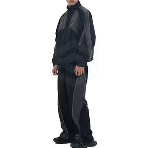 Chándales cómodos y ligeros con cremallera completa para hombre, conjuntos transpirables de estilo sólido para correr de invierno con cuello con capucha - Product Image 2
