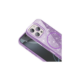 Funda Magnética con Brillantina para Magsafe, Compatible con iPhone 16 Pro, 11 Pro, 14 Plus, 8 Plus, 13 Pro Max, de Silicona, Resistente a Impactos - Product Image 4