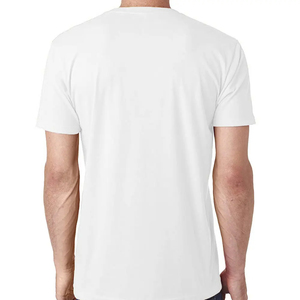 Fabricante de ropa unisex para hombre Camiseta de manga corta con cuello en V en blanco transpirable de corte regular personalizada para hombre - Product Image 5