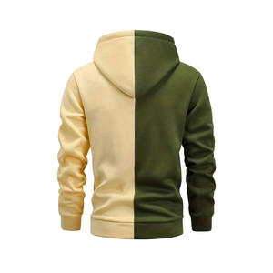 New Custom High Quality Casual Streetwear Long Sleeve <b>White</b> with Custom Horizontal Panel Print Hooded Collar <b>Hoodies</b> for <b>Men</b> - Product Image 2