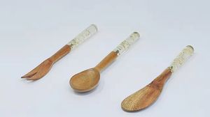 Cuillères de service de cuisine durables, ensemble de spatules, ensemble d'ustensiles de cuisine en bois de teck de 8 pièces - Product Image 2