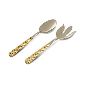 Ensemble de cuillères à salade classiques en acier inoxydable avec poignée design et lisse, pour la cuisine - Product Image 1