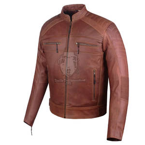 Veste de moto respirante de haute qualité en gros 2025, veste de course en cuir véritable pour hommes, personnalisée, élégante, toutes saisons - Product Image 2