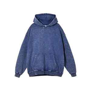 Nueva llegada Unisex Pullover Stone Washed Hoodie alta calidad 100% algodón personalizado hombres Heavyweight Vintage Oversized Acid Winter - Product Image 2