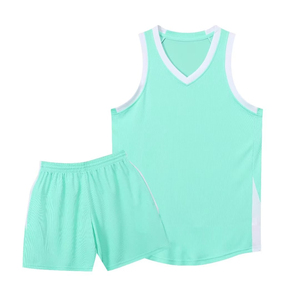 Maillot de basket-ball, design uniforme, couleur bleu uni, respirant, séchage rapide, 100% polyester - Product Image 1