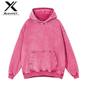 Jersey de lana de algodón 100% lavado con ácido para hombre, Sudadera con capucha de invierno Multicolor 3D para estampado de hojaldre, diseño bordado personalizado, teñido liso fo - Product Image 4