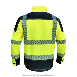 <b>Waterproof</b> Lightweight Softshell Reflective <b>Hi</b> <b>Vis</b> Construction Safety <b>Jacket</b> for Men Security Reflective Tape Multi Pocket OEM - Product Image 2