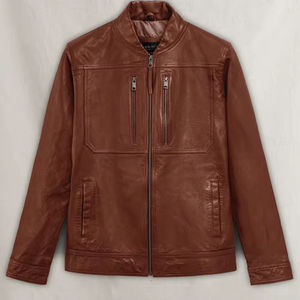 แจ็กเก็ตไบค์เกอร์หนังทรงสลิมฟิต2025สำหรับผู้ชายเครื่องแต่งกายแนวสตรีทสำหรับขี่มอเตอร์ไซค์ดีไซน์คลาสสิกเหมาะสำหรับเป็นกลุ่มและเลือกยี่ห้อได้ - Product Image 1