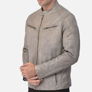Veste en cuir véritable de haute qualité pour hommes Style de moto classique, Logo personnalisé, Veste en cuir mode chaude pour l'hiver - Product Image 3