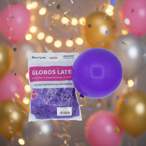 Globos de Látex Party Love de 30 cm, Color Morado R12, para Decoración - Product Image 3