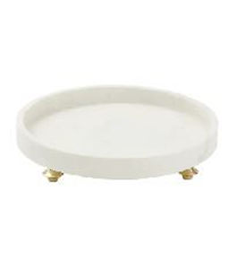 Plateau en marbre pour la décoration intérieure moderne de luxe avec finition de couleur naturelle blanche Poignées en métal au design unique Décoration de table à manger élégante - Product Image 5