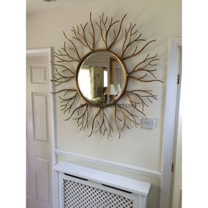 Traditional Newly Arrival Gold Color <b>Wall</b> Hanging <b>Mirror</b> Wholesale Top Quality Round Shape <b>Bathroom</b> and Office <b>Wall</b> <b>Mirror</b> - Product Image 6