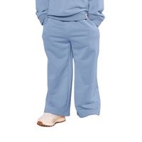 Ensemble sweat-shirt à capuche et pantalon de survêtement bleu pour filles, couleur unie, manches longues, coupe ample, tenue décontractée pour enfants, vêtements d'automne