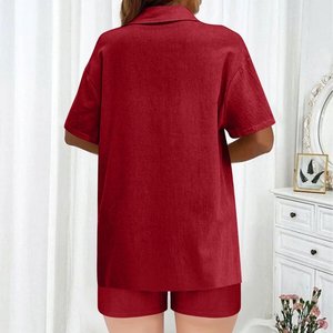 ชุดกีฬาโยคะ2ชิ้นแบบลำลองของผู้หญิงชุดออกกำลังกายแบบแห้งเร็วกางเกงเอวลอยเลกกิ้งเซ็กซี่บราแขนสั้นผ้าแคนวาสซักได้ - Product Image 3