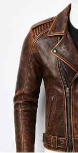 Blouson en cuir de moto de style vintage de haute qualité avec doublure en fausse fourrure, boutons et fermeture éclair Luxel, approvisionnement ODM - Product Image 4