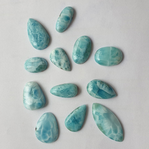 1 unidad de Larimar Natural 25x18mm pera cabujón 18 Cts Iroc ventas alta calidad genuina piedras preciosas sueltas cabina al por mayor US $8,5 - Product Image 3